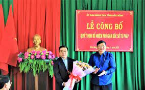 Ông Dương Tín Hòa giữ chức Phó Giám đốc Sở Tư pháp tỉnh Đắk Nông