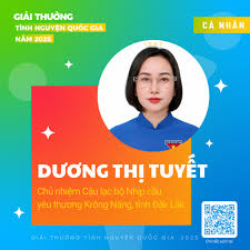 Chị Dương Thị Tuyết được trao giải thưởng “Tình nguyện quốc gia” năm 2025